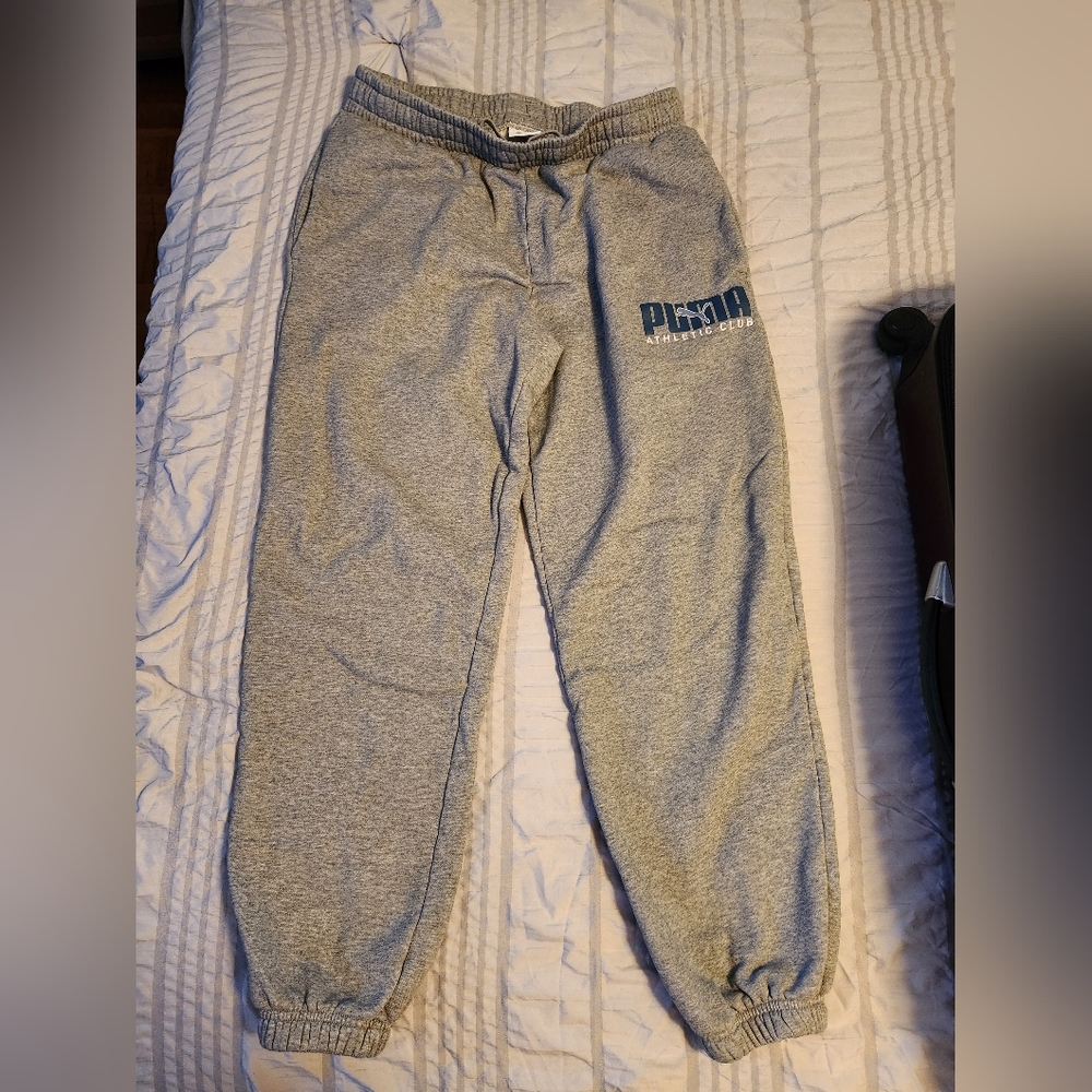Mens Large Puma Grey Athletic Sweat Pants